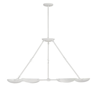 Buy piastra-white-with-steel-glass-and-white-shade Undertas Outdoor (Damp) Chandelier by George Kovacs