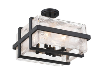Buy coal-with-clouded-glass-and-white-shade Cloud Break Outdoor (Damp) Semi-Flush Mount Ceiling Light by Minka-Lavery