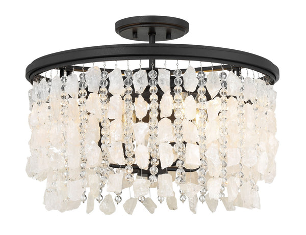 Shimmering Elegance Outdoor (Damp) Semi-Flush Mount Ceiling Light by Minka-Lavery