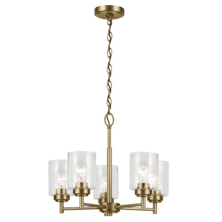 Buy natural-brass-with-clear-seeded-glass-and-clear-seedy-shade Winslow Chandelier by Kichler