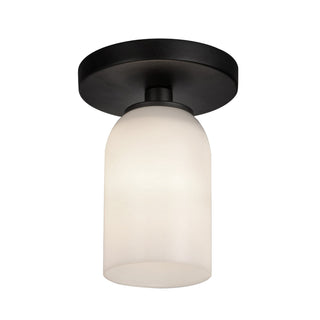 Buy black-glossy-opal-glass-and-opal-shade Nola Semi-Flush Mount Ceiling Light by Kuzco Lighting