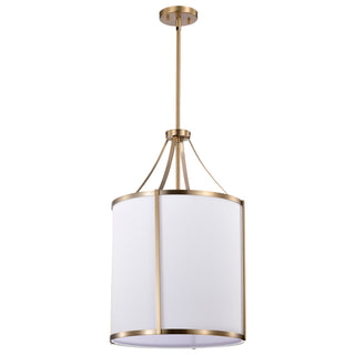 Buy burnished-brass-with-white-linen-glass-and-white-shade Easton Pendant by Nuvo Lighting
