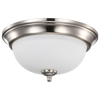 Buy brushed-nickel-with-frost-glass-and-frosted-shade Outdoor (Damp) Flush Mount Ceiling Light by Nuvo Lighting