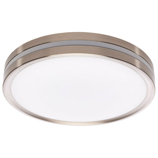 Buy brushed-nickel-and-white-shade Outdoor (Damp) Flush Mount Ceiling Light by Nuvo Lighting