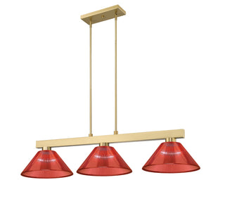Buy modern-gold-with-burgundy-glass-and-red-shade Cobalt Billiard by Z-Lite