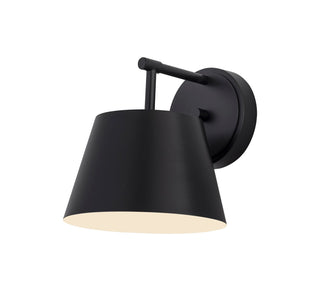 Buy matte-black-with-matte-black-glass-and-black-shade Lilly Sconce by Z-Lite
