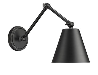 Buy matte-black-with-matte-black-glass-and-black-shade Regent Sconce by Z-Lite