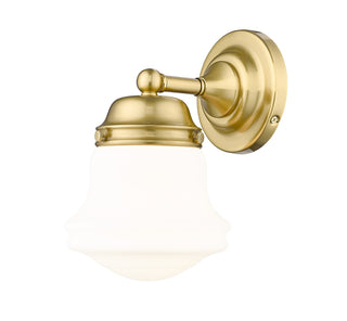 Buy luxe-gold-with-matte-opal-glass-and-opal-shade Vaughn Outdoor (Damp) Sconce by Z-Lite