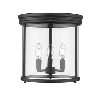 Buy matte-black-with-clear-glass-and-clear-shade Thayer Outdoor (Damp) Flush Mount Light by Z-Lite