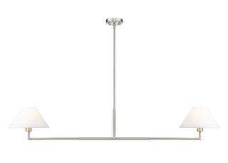 Buy brushed-nickel-with-white-linen-glass Leila Outdoor (Damp) Chandelier by Z-Lite