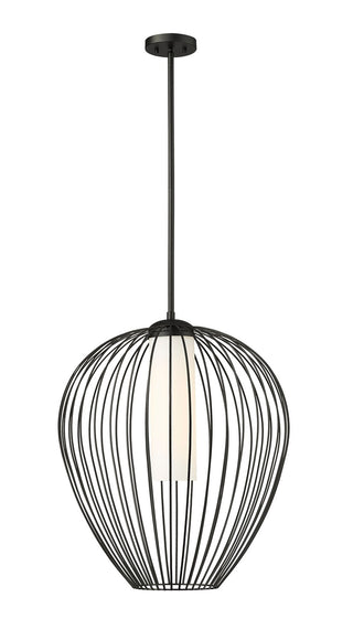 Buy matte-black-with-white-opal-glass-and-opal-shade Savanti Outdoor (Damp) Pendant by Z-Lite