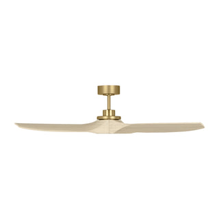 Buy burnished-brass-finish-with-washed-white-oak-blades Collins Outdoor (Damp) Ceiling Fan by Visual Comfort Fan