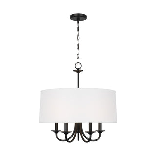 Buy midnight-black-with-white-linen-glass-and-white-shade Seville Outdoor (Damp) Chandelier by Generation Lighting