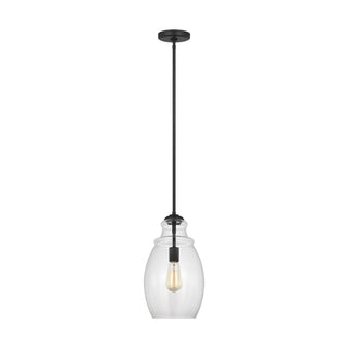 Buy midnight-black-with-clear-glass-and-clear-shade Marino Outdoor (Damp) Pendant by Generation Lighting