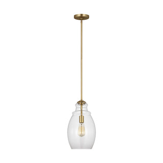 Buy satin-brass-with-clear-glass-and-clear-shade Marino Outdoor (Damp) Pendant by Generation Lighting