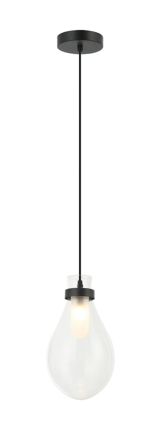 Buy matte-black-with-clear-glass-glass Seranna Pendant by Matteo Lighting