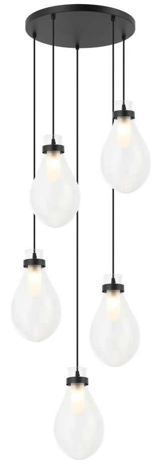 Buy matte-black-with-clear-glass-glass Seranna Chandelier by Matteo Lighting