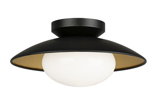 Buy black-with-opal-glass-glass Hatley Ceiling Mount Light by Matteo Lighting