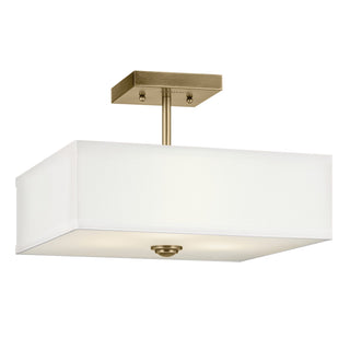 Buy natural-brass-with-clear-satin-etched-glass Shailene Semi-Flush Mount Ceiling Light by Kichler