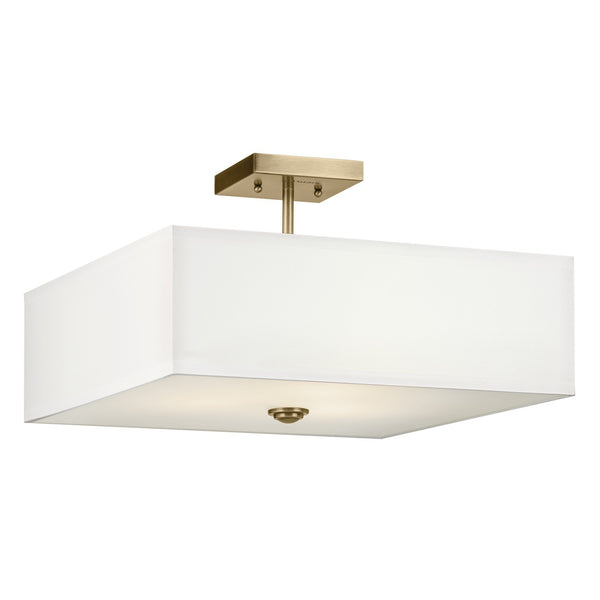 Kichler - 43693NBR - Three Light Semi Flush Mount - Shailene - Natural Brass from Lighting & Bulbs Unlimited in Charlotte, NC