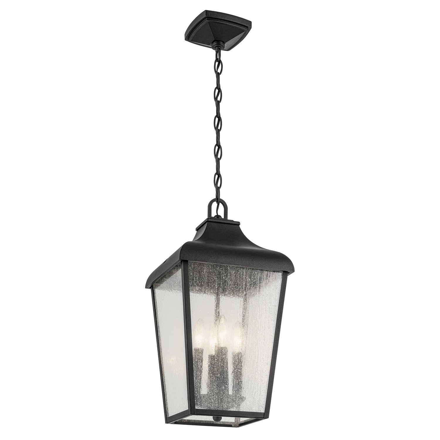 Kichler - 49740BKT - Four Light Outdoor Pendant - Forestdale - Textured Black from Lighting & Bulbs Unlimited in Charlotte, NC