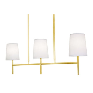 Buy satin-brass-with-white-linen-glass-and-white-shade Rose Outdoor (Damp) Linear Pendant by AFX Lighting
