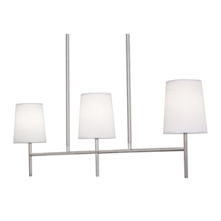Buy satin-nickel-with-white-linen-glass-and-white-shade Rose Outdoor (Damp) Linear Pendant by AFX Lighting