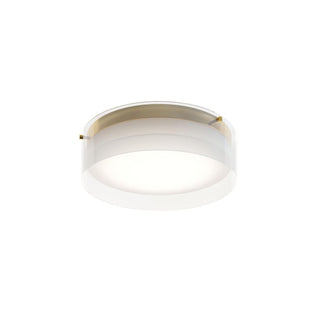 Buy satin-brass-with-clear-acrylic-glass-and-clear-shade Studio Outdoor (Damp) Flush Mount Ceiling Light by AFX Lighting
