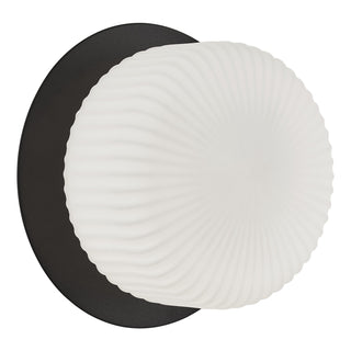 Buy matte-black-with-opal-ribbed-glass-glass Knobbel Sconce by Matteo Lighting