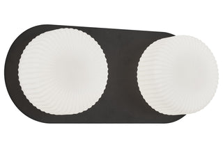 Buy matte-black-with-opal-ribbed-glass-glass-and-white-shade Knobbel Sconce by Matteo Lighting
