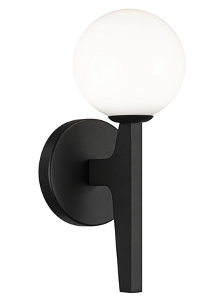 Buy matte-black-with-opal-glass-glass-and-white-shade Scriben Sconce by Matteo Lighting