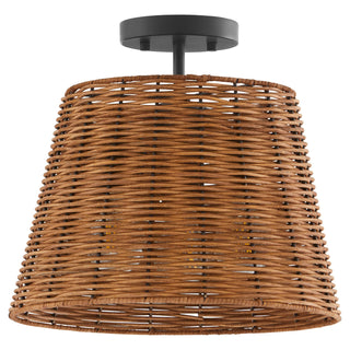 Wicker Outdoor (Damp) Flush Mount Ceiling Light by Quorum