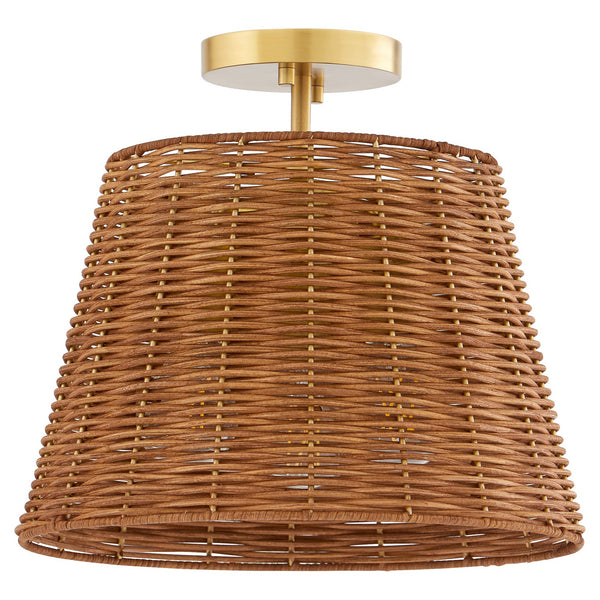 Wicker Outdoor (Damp) Semi Flush Mount Light by Quorum