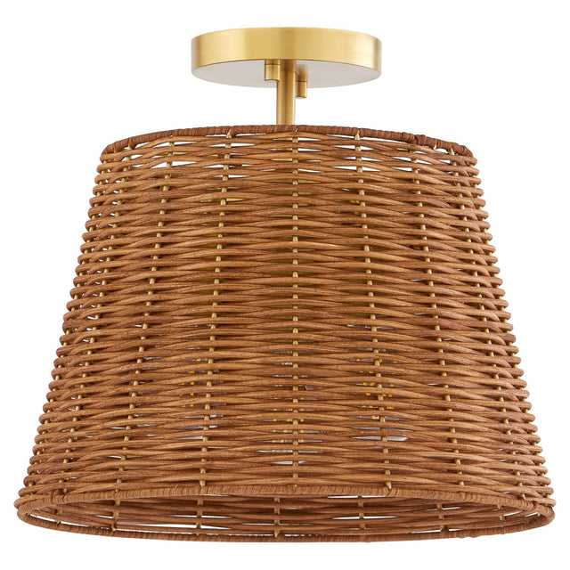 Wicker Outdoor (Damp) Semi Flush Mount Light by Quorum