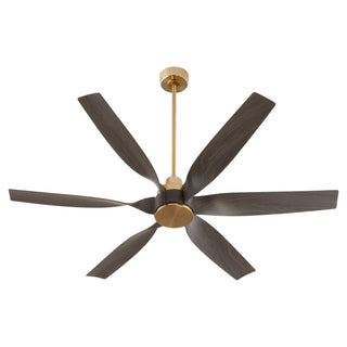Buy aged-brass-finish-with-colonial-black-blades Kimbo Outdoor (Damp) Ceiling Fan by Quorum