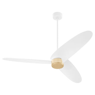 Buy studio-white-aged-brass-finish-with-matte-black-and-reversible-studio-white-blades Brisa Outdoor (Damp) Ceiling Fan with Light by Quorum