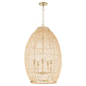 Rattan Outdoor (Damp) Pendant by Quorum