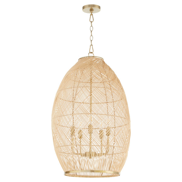 Rattan Outdoor (Damp) Pendant by Quorum