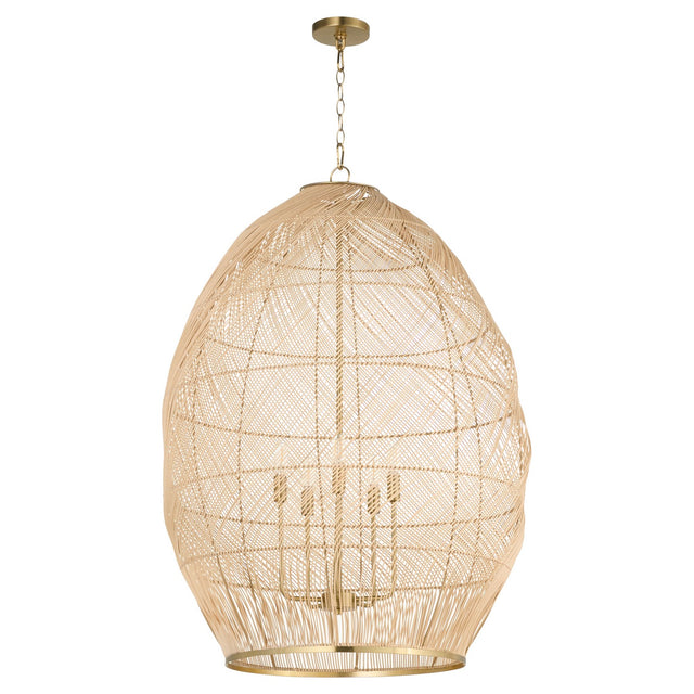 Rattan Outdoor (Damp) Pendant by Quorum