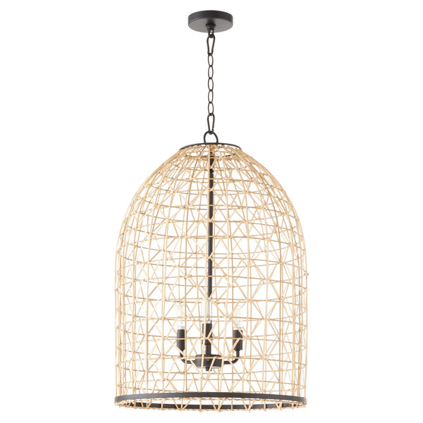 Rattan Outdoor (Damp) Pendant by Quorum