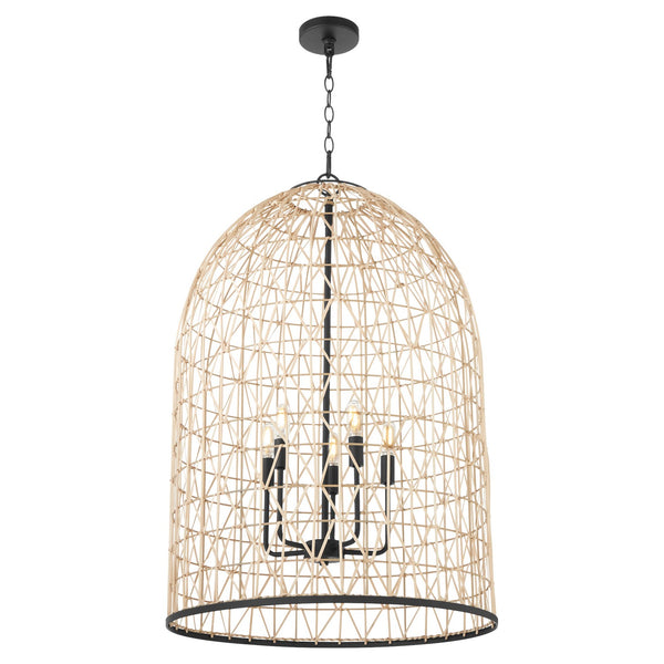 Rattan Outdoor (Damp) Pendant by Quorum