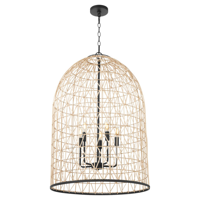 Rattan Outdoor (Damp) Pendant by Quorum