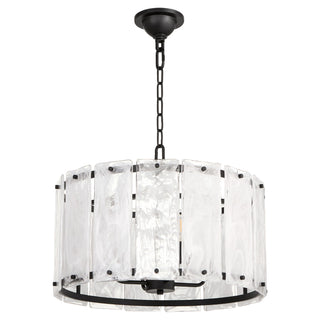 Buy matte-black-with-clear-alabaster-glass-and-white-shade Prestige Outdoor (Damp) Pendant by Quorum