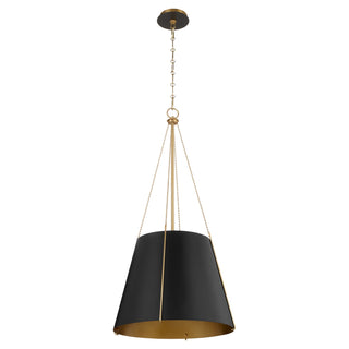 Buy matte-black-w-aged-brass Denise Outdoor (Damp) Pendant by Quorum