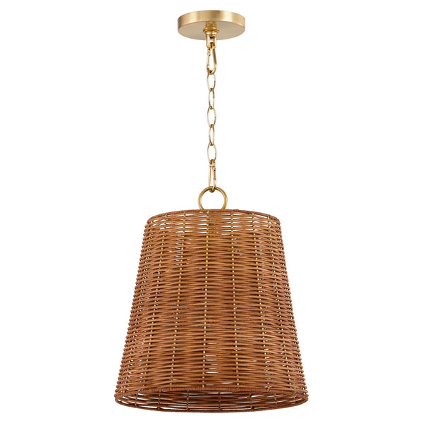Wicker Outdoor (Damp) Pendant by Quorum