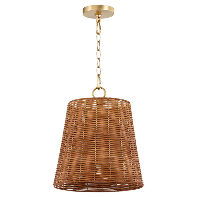 Wicker Outdoor (Damp) Pendant by Quorum