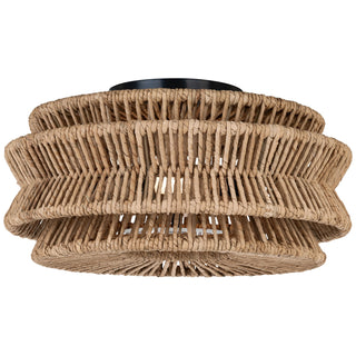 Buy bronze-and-natural-abaca Antigua Outdoor (Damp) Flush Mount Ceiling Light by Visual Comfort Signature