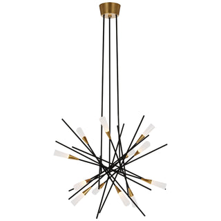 Buy matte-black-and-antique-brass-and-white-shade Stellar Outdoor (Damp) Chandelier by Visual Comfort Signature