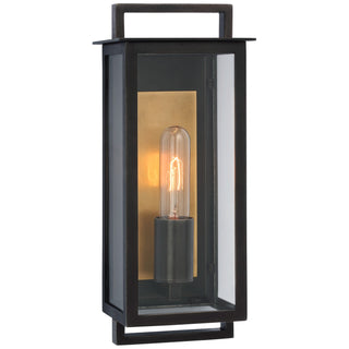 Buy aged-iron-with-clear-glass-glass-and-clear-shade Halle Outdoor (Wet) Wall Lantern by Visual Comfort Signature