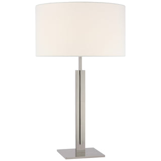 Buy polished-nickel-with-18-x-18-x-10-linen-glass-and-white-shade Serre Table Lamp by Visual Comfort Signature